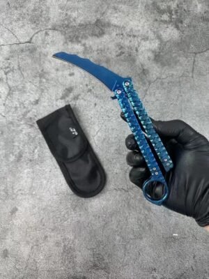Balisong Karambit Eagle Claw Variation Slingshot Knife Color Titanium Edition,Vlindermes