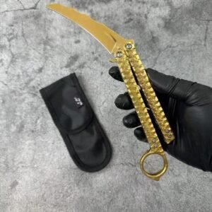Balisong Karambit Eagle Claw Variation Slingshot Knife Color Titanium Edition,Vlindermes