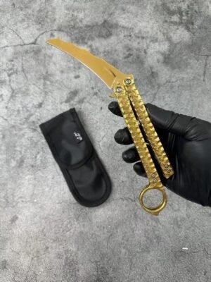 Balisong Karambit Eagle Claw Variation Slingshot Knife Color Titanium Edition,Vlindermes