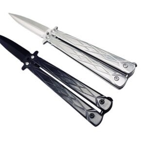 Double-sided butterfly knife UK Black,Vlindermes