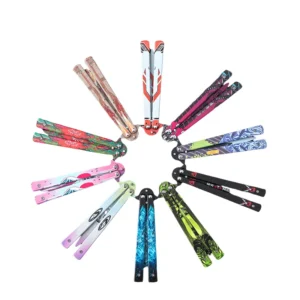Unsharpened butterfly knife, colored butterfly knife, multifunctional folding knife for outdoor use, swing knife,Vlindermes trainer