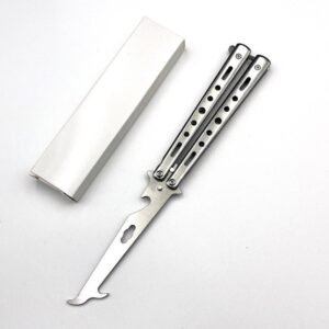 Multifunctional butterfly knife made of full steel, unsharpened folding training knife,Vlindermes trainer
