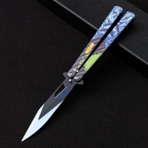 Unsharpened butterfly knife, colored butterfly knife, multifunctional folding knife for outdoor use, swing knife,Vlindermes trainer