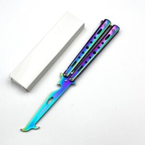 Multifunctional butterfly knife made of full steel, unsharpened folding training knife,Vlindermes trainer