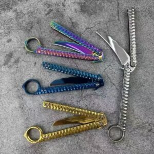 Balisong Karambit Eagle Claw Variation Slingshot Knife Color Titanium Edition,Vlindermes