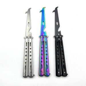 Multifunctional butterfly knife made of full steel, unsharpened folding training knife,Vlindermes trainer
